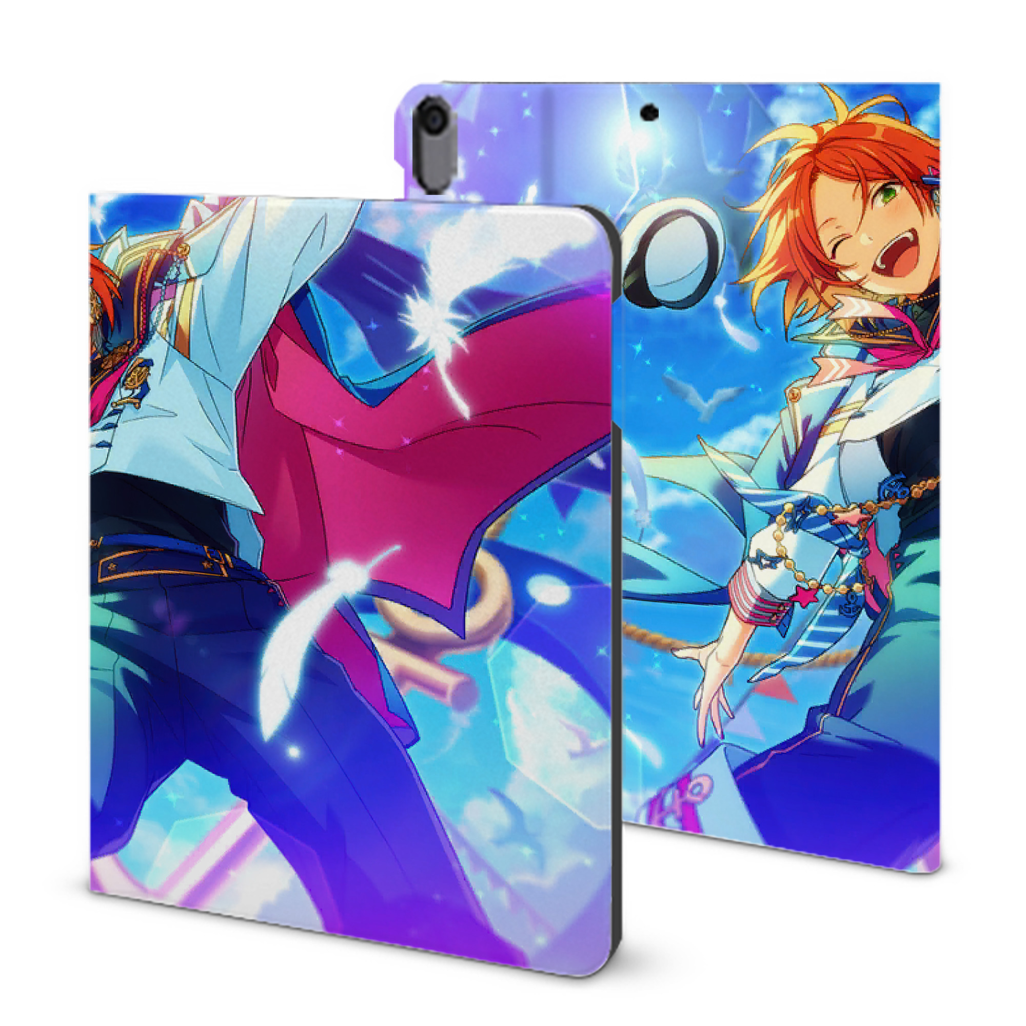 （画像用） あんさんぶるスターズ! Ensemble Stars IPad ケース ブック型 PUレザー TPU 耐衝撃 軽量 薄型 ペン収納なし 全面保護 IPad 各モデル対応